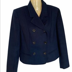 Vince Camuto Double Breasted Blazer Jacket Business Career Professional Navy S 6